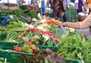 Market stall produce display