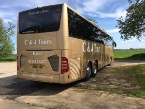 Rear of new luxury coach