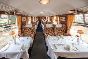 view of carriage's seating in a train
